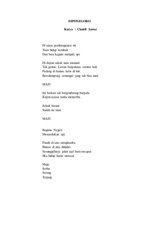 Detail Puisi Tentang Kartini Karya Chairil Anwar Nomer 13