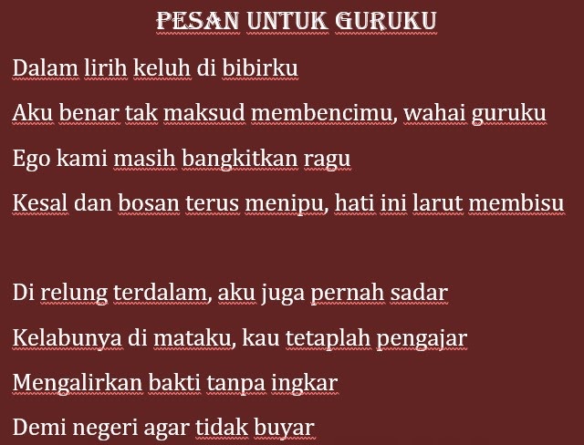 Detail Puisi Untuk Guru Sd Nomer 21