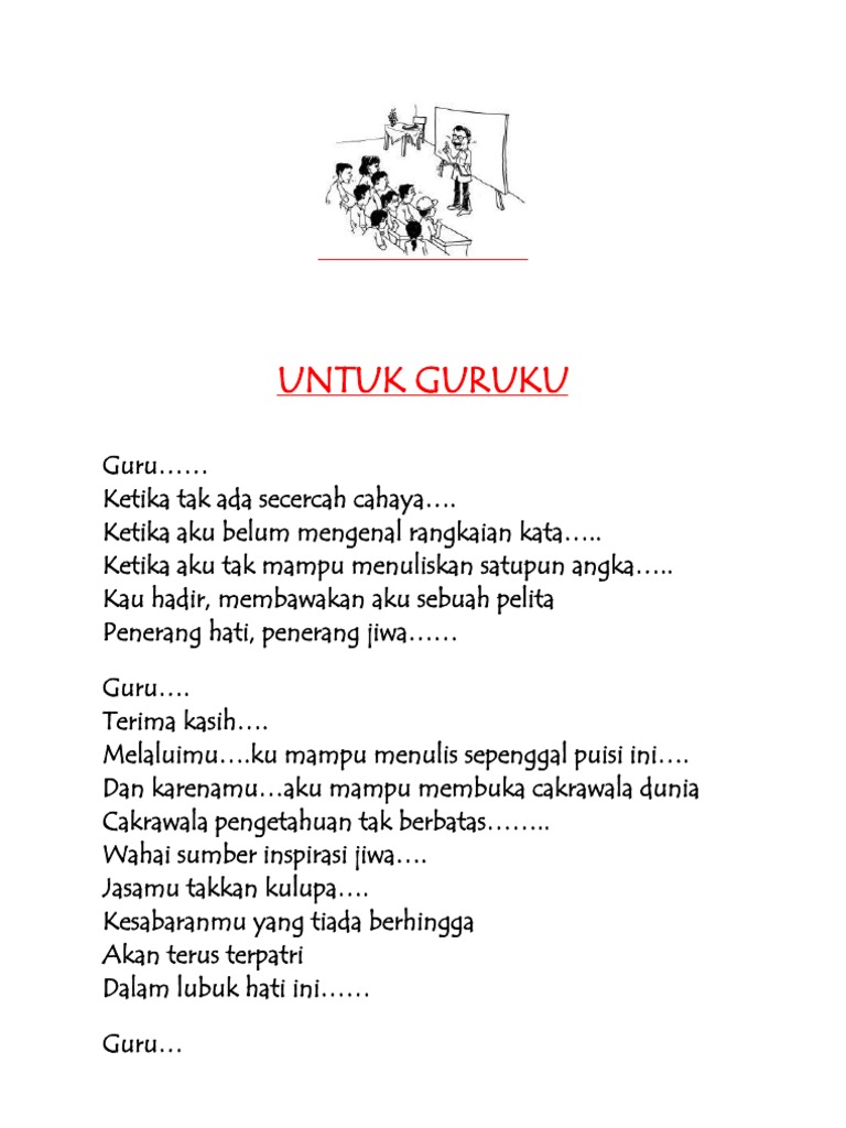 Detail Puisi Untuk Guruku Nomer 14