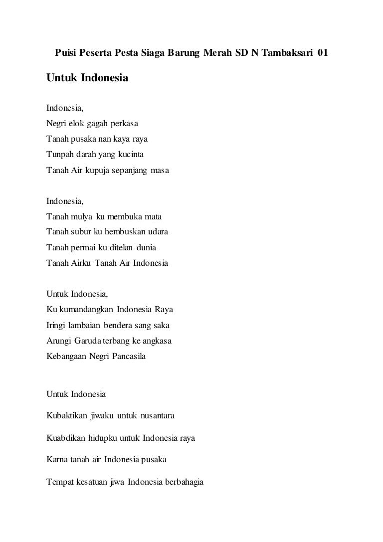 Puisi Untuk Indonesia - KibrisPDR