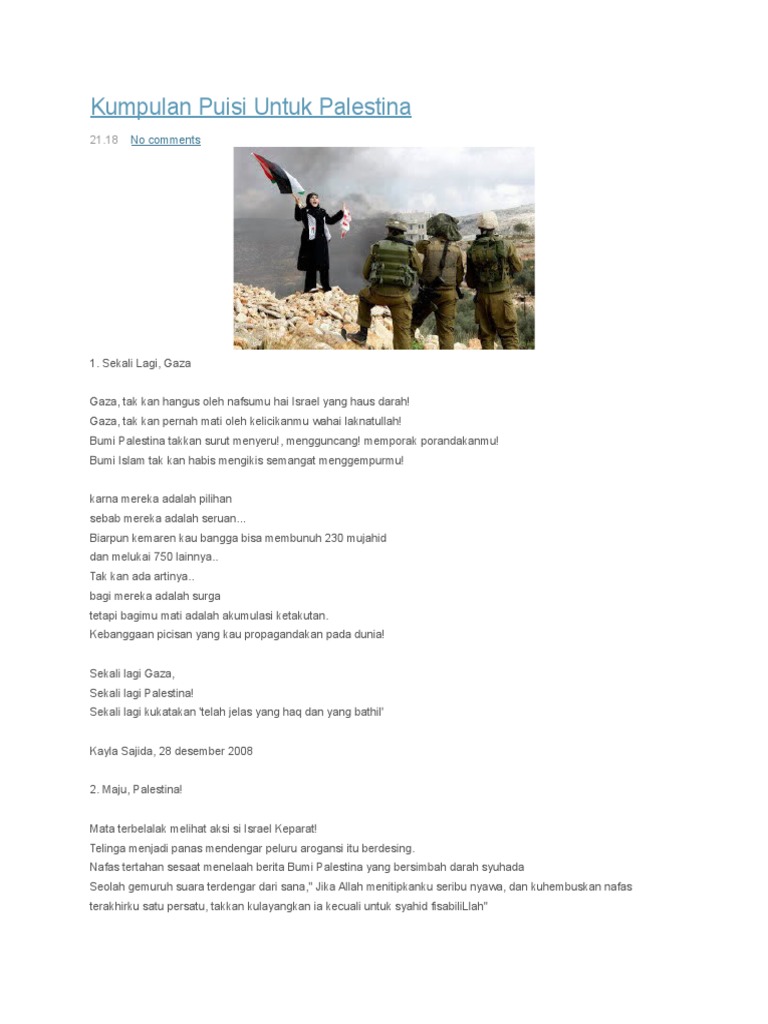 Detail Puisi Untuk Palestina Gaza Nomer 20