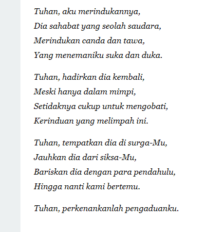 Detail Puisi Untuk Sahabat Yang Meninggal Nomer 3