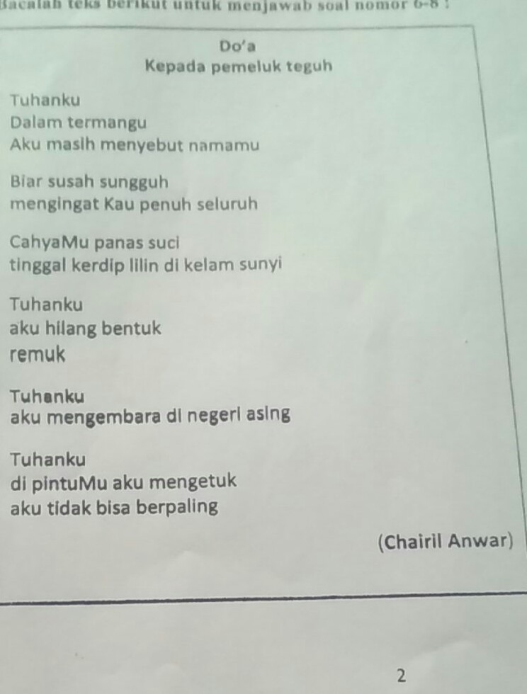 Detail Puisi Untuk Tuhan Nomer 45