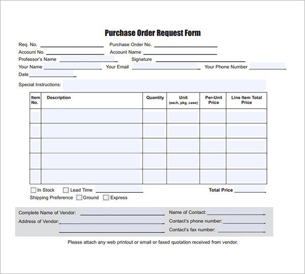 Detail Purchase Order Request Template Nomer 3