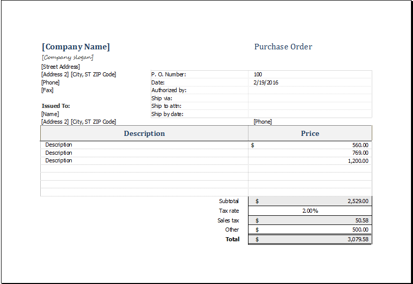 Detail Purchase Order Request Template Nomer 40