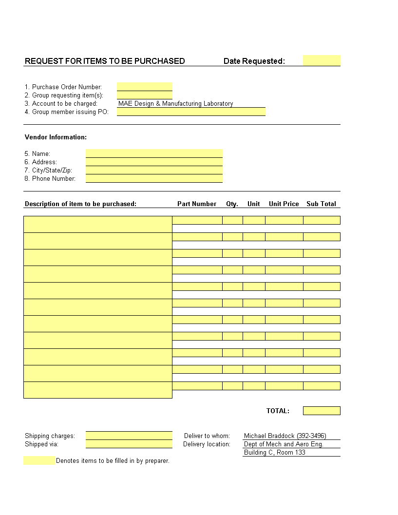 Detail Purchase Order Request Template Nomer 49