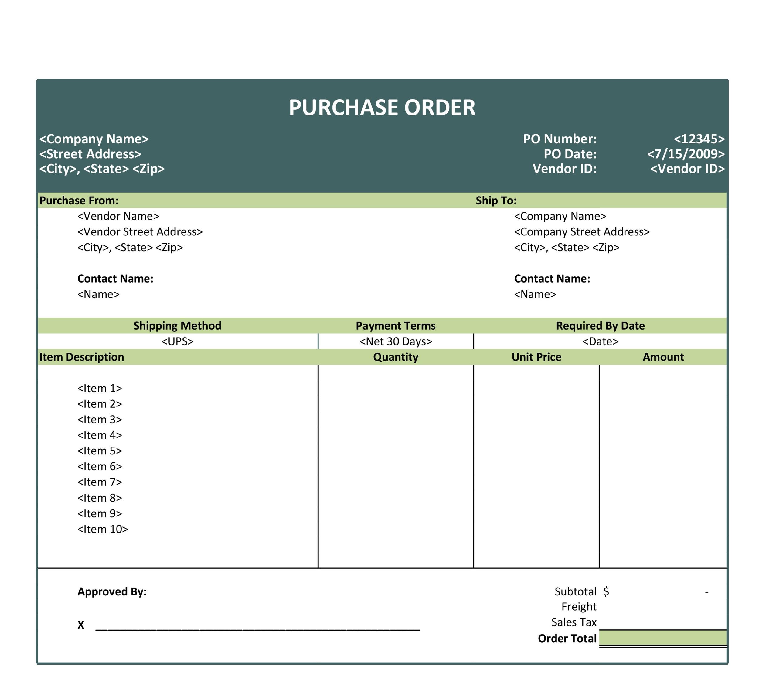 Detail Purchase Order Template Nomer 2