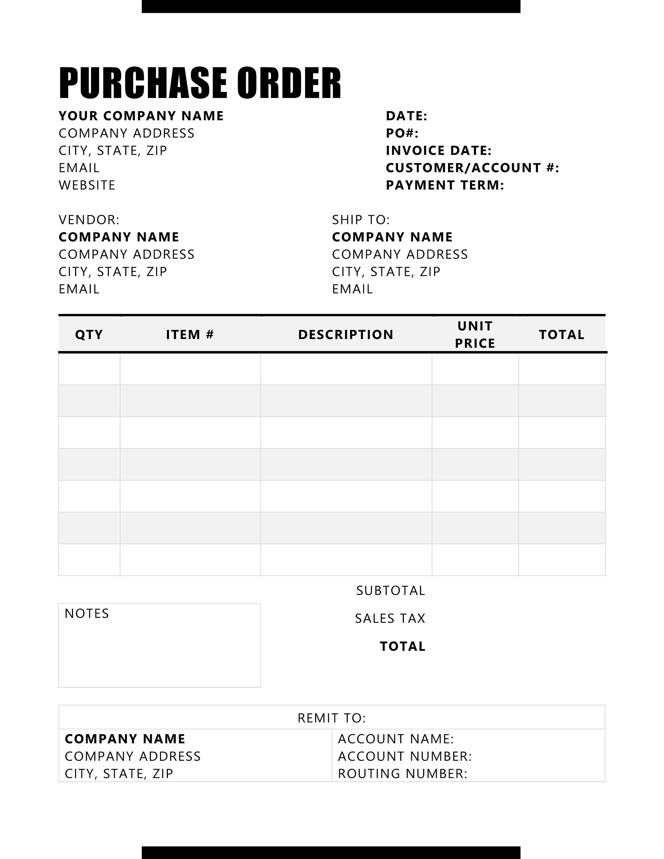 Detail Purchase Order Template Nomer 11