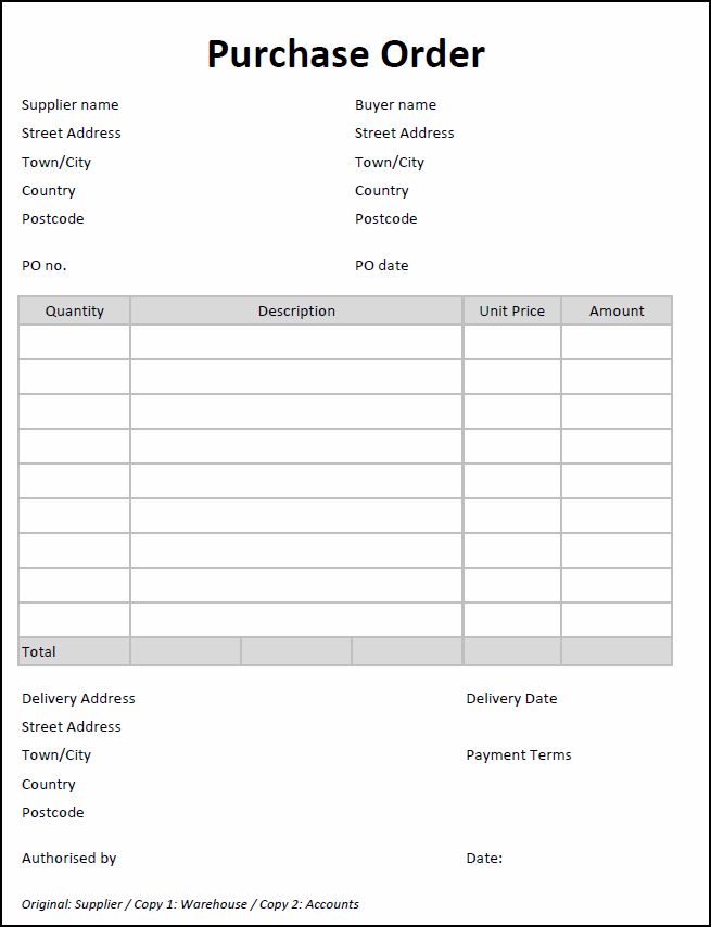 Detail Purchase Order Template Nomer 12