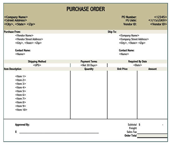 Download Purchase Order Template Nomer 14