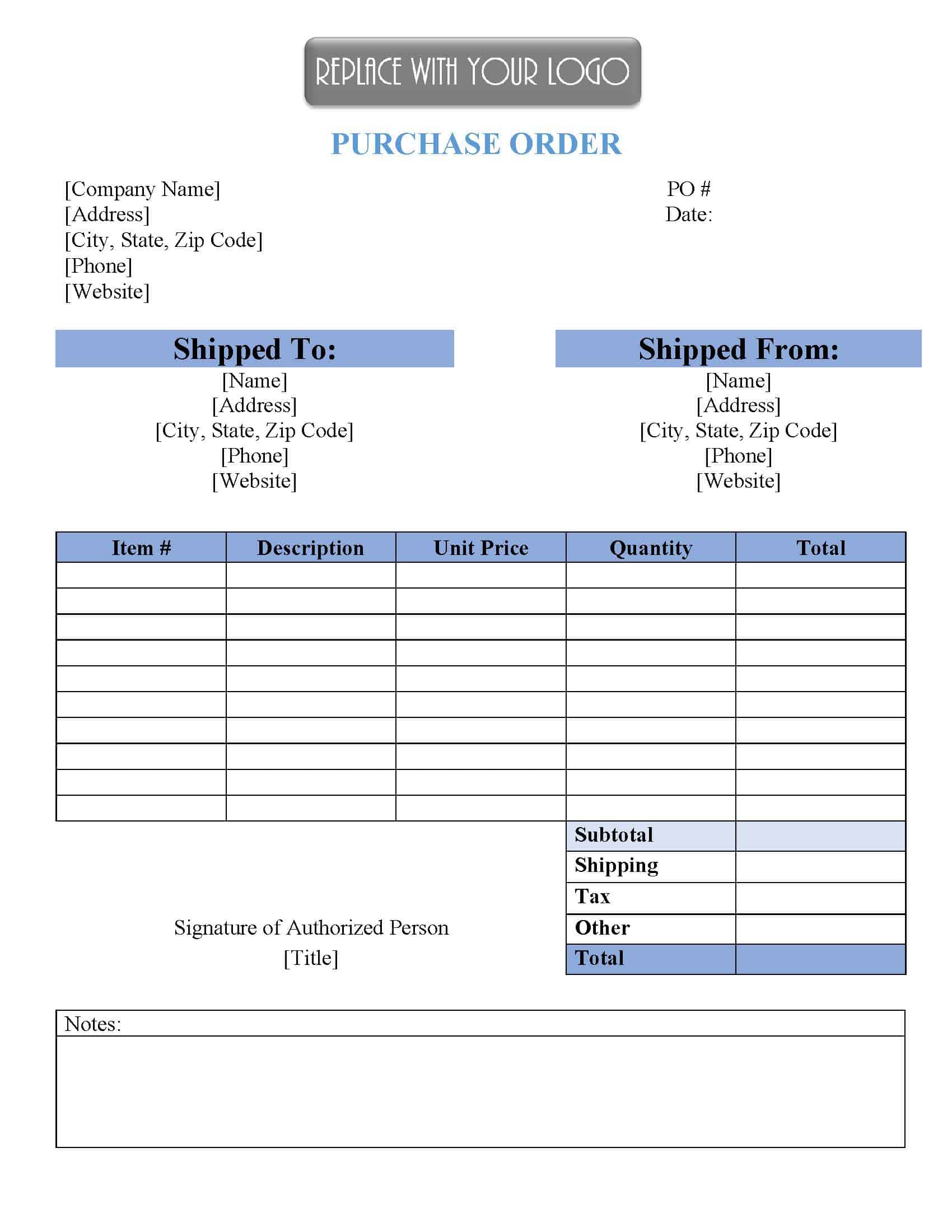 Detail Purchase Order Template Nomer 17