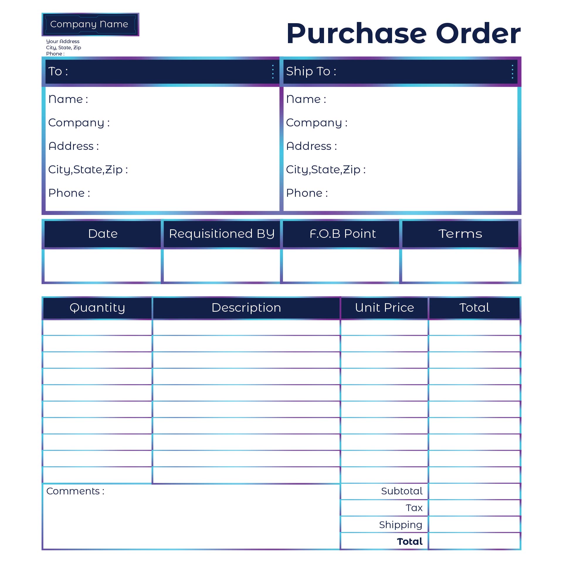 Detail Purchase Order Template Nomer 28