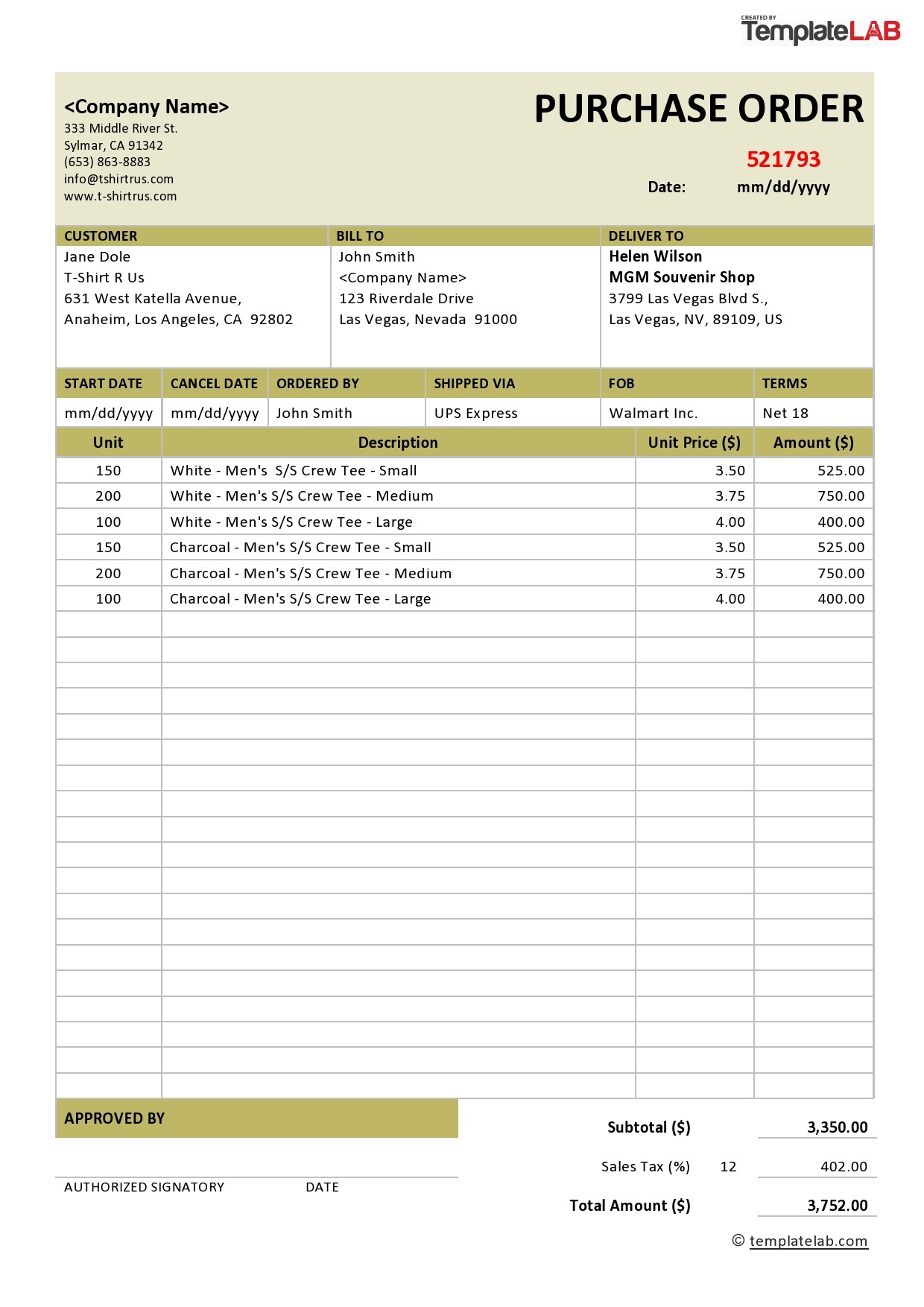 Detail Purchase Order Template Nomer 32