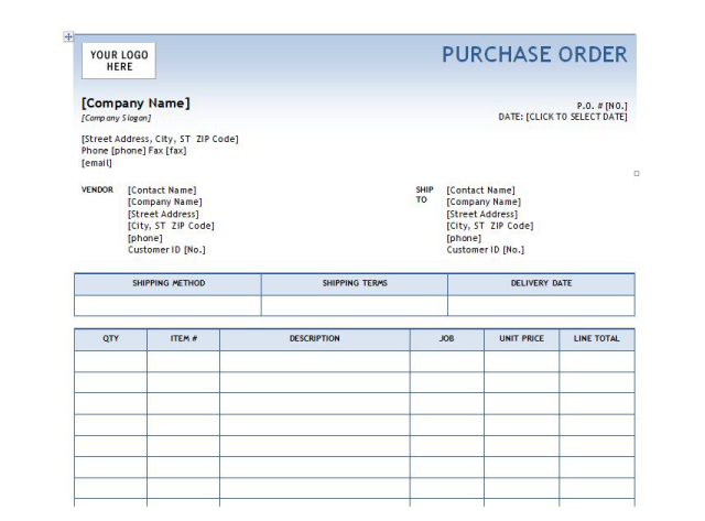 Detail Purchase Order Template Nomer 48