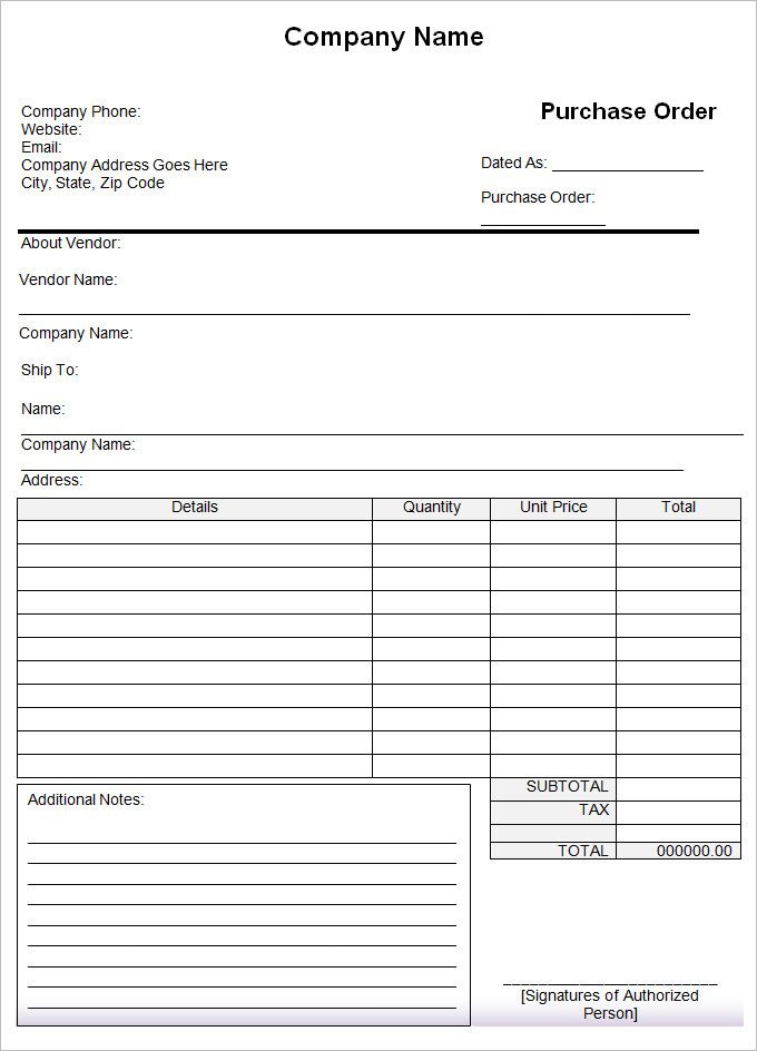 Detail Purchase Order Template Nomer 50