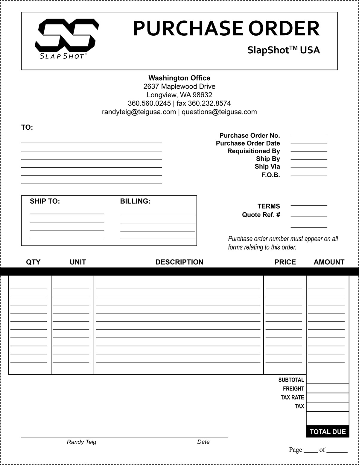 Detail Purchase Order Template Nomer 52