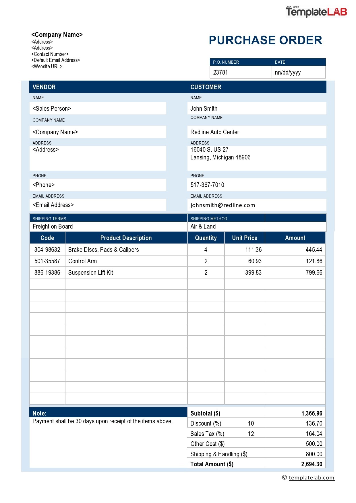 Detail Purchase Order Template Excel Nomer 13