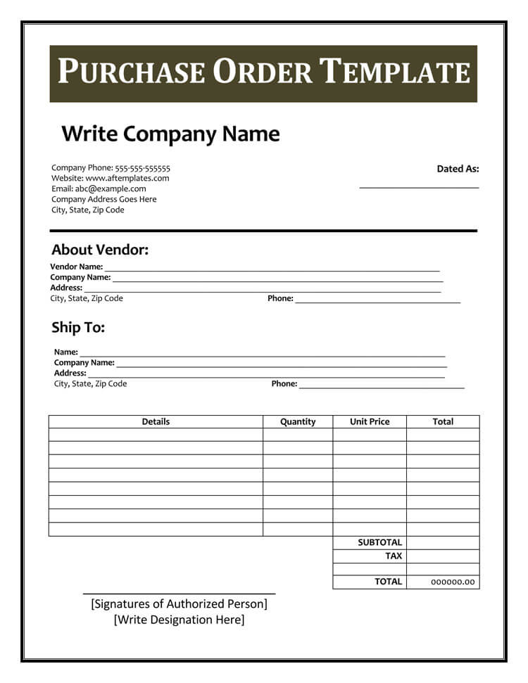 Detail Purchase Order Template Excel Nomer 39