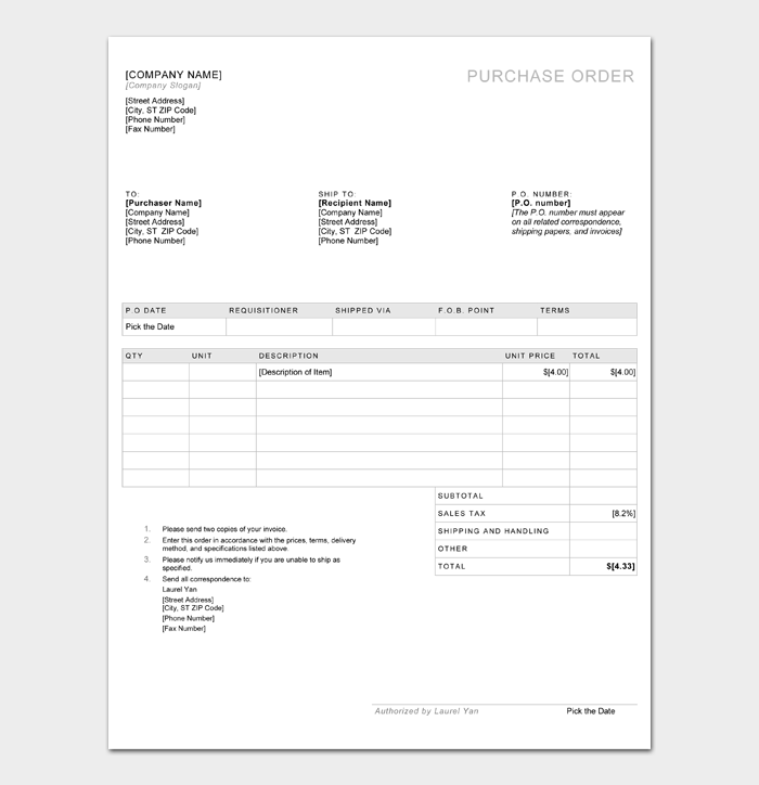 Detail Purchase Order Template Excel Nomer 50