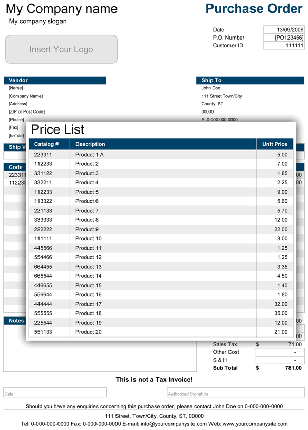 Detail Purchase Order Template Excel Nomer 54