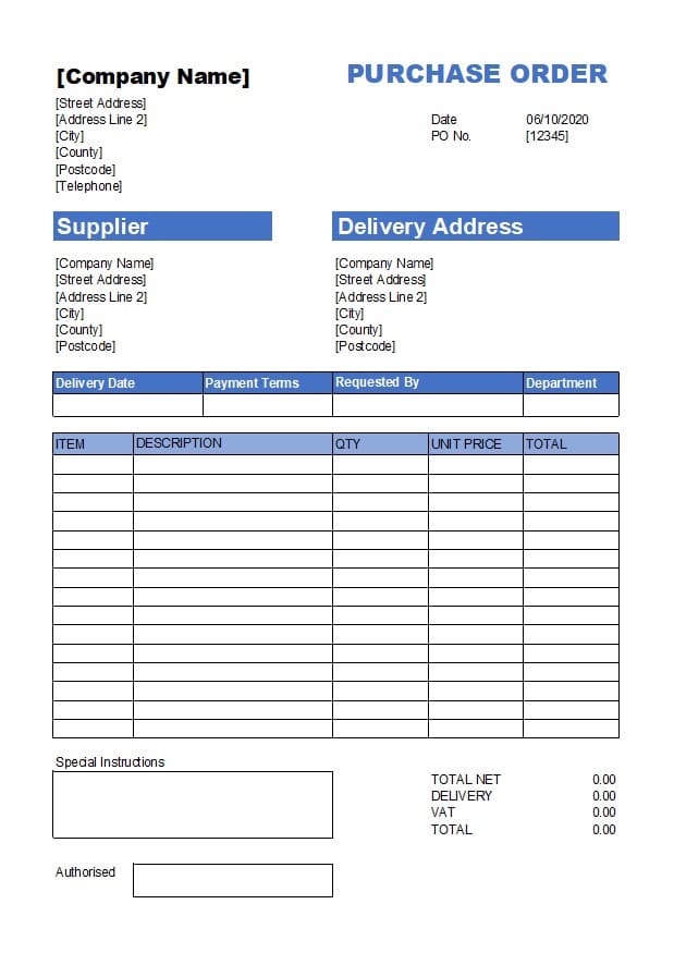 Detail Purchase Order Template Excel Nomer 9