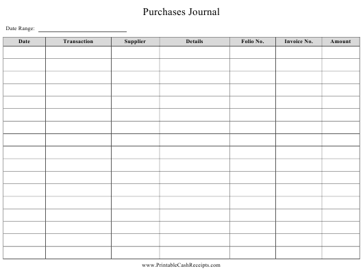 Detail Purchases Journal Template Excel Nomer 14