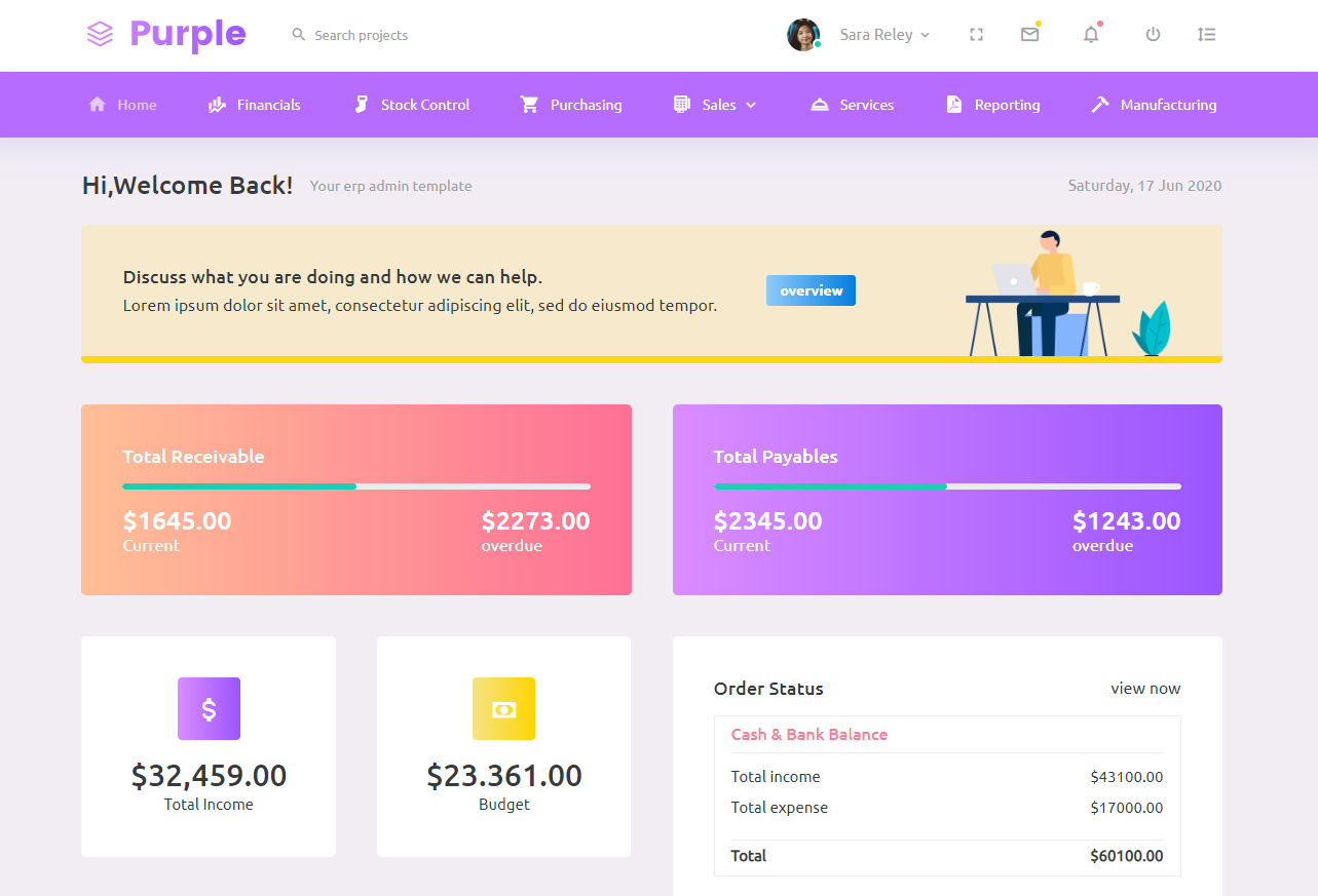 Detail Purple Admin Template Nomer 54