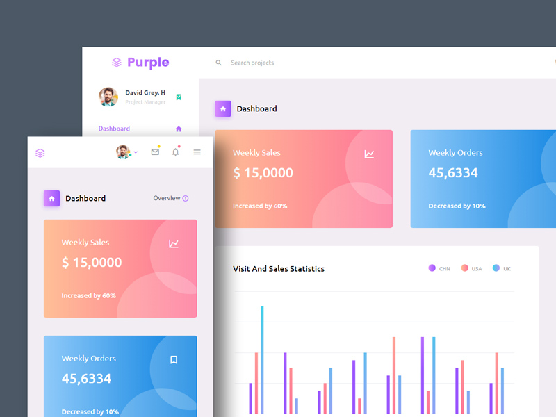 Detail Purple Admin Template Nomer 8