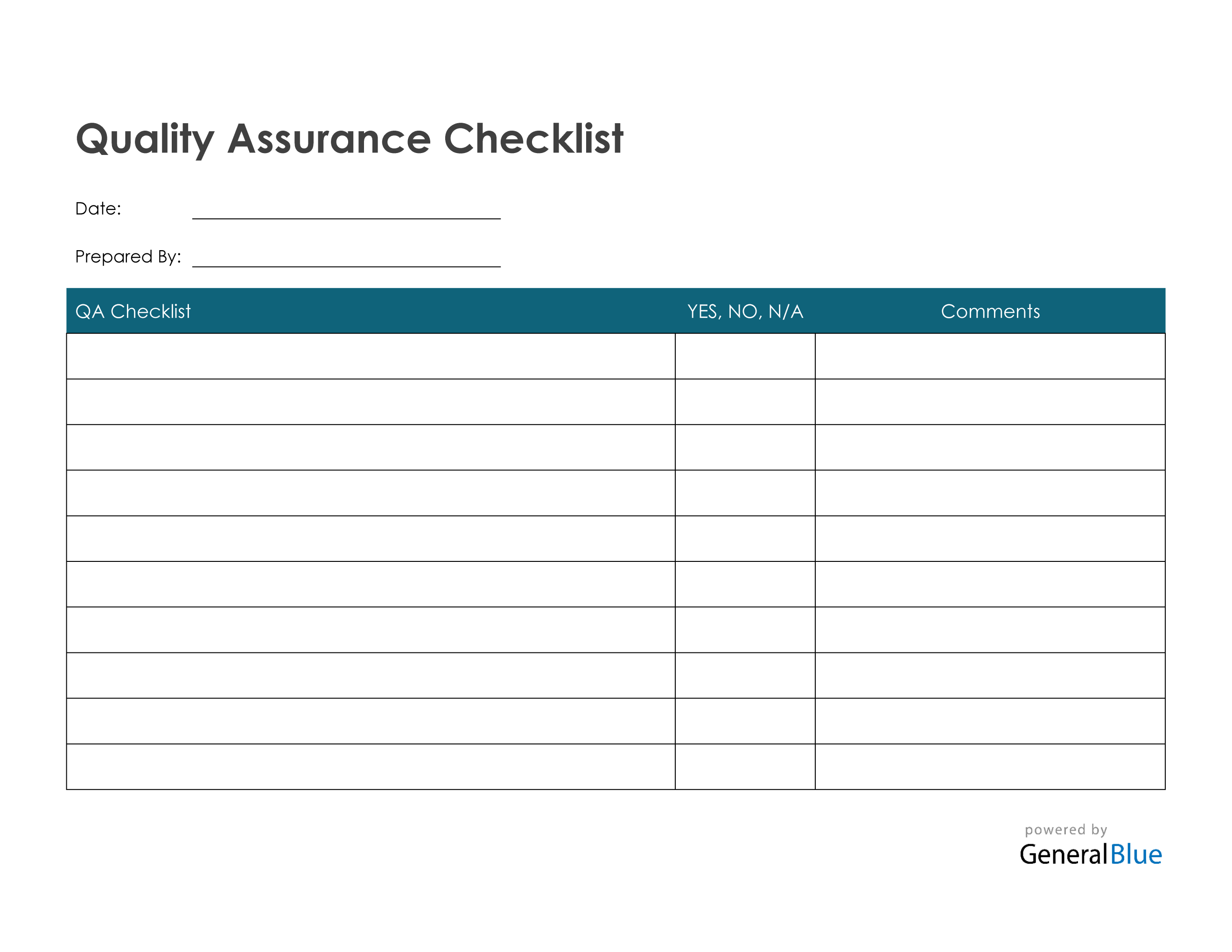 Qa Checklist Template - KibrisPDR