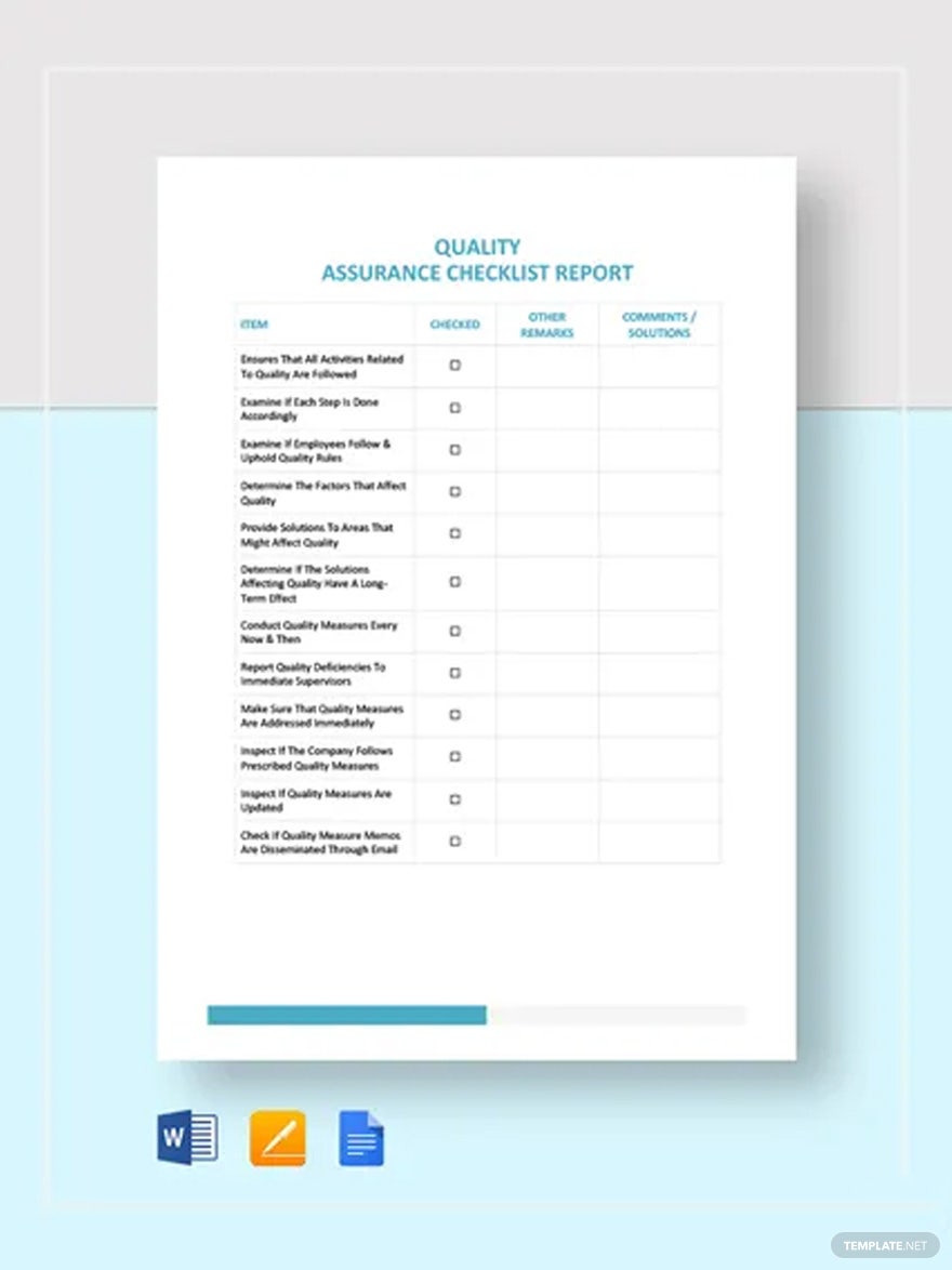 Detail Qa Checklist Template Nomer 22