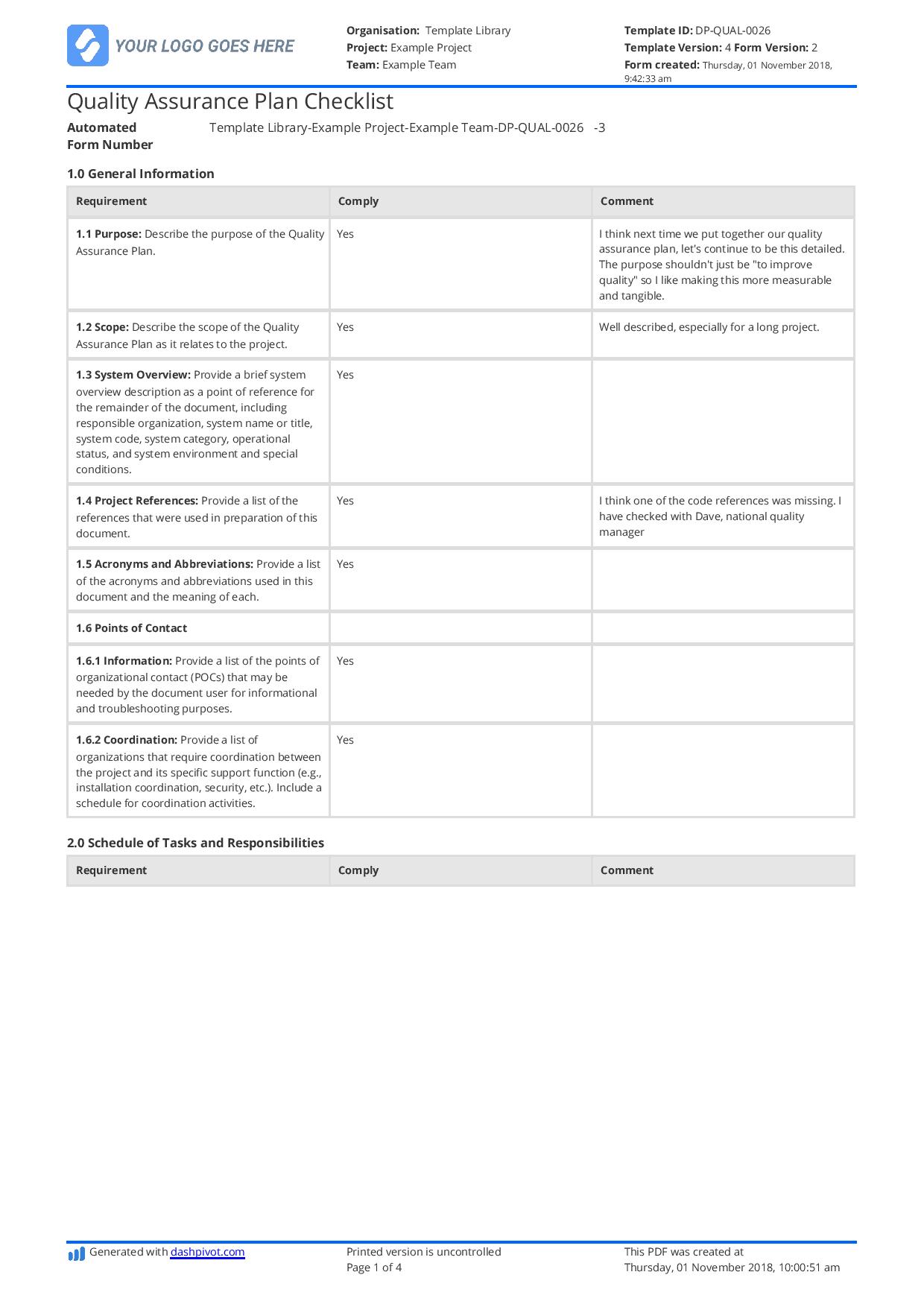 Detail Qa Checklist Template Nomer 4