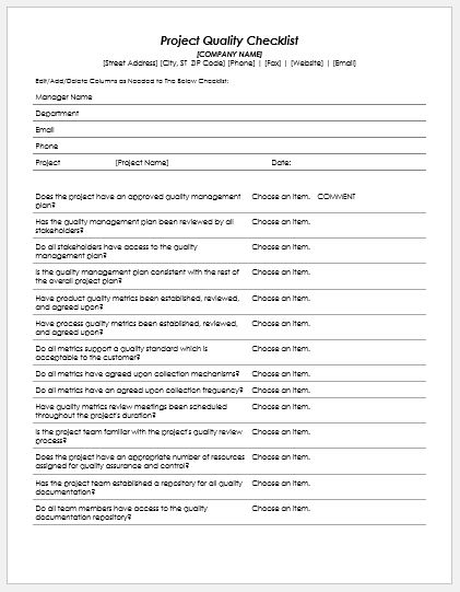 Detail Qa Checklist Template Nomer 32