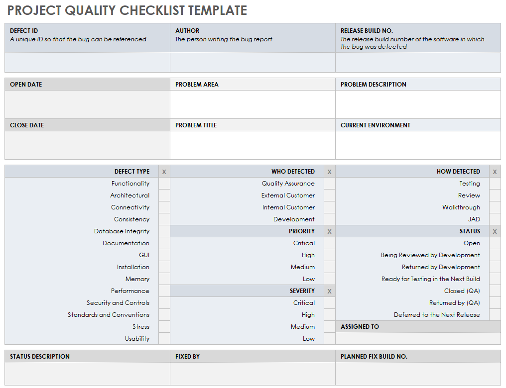 Detail Qa Checklist Template Nomer 35