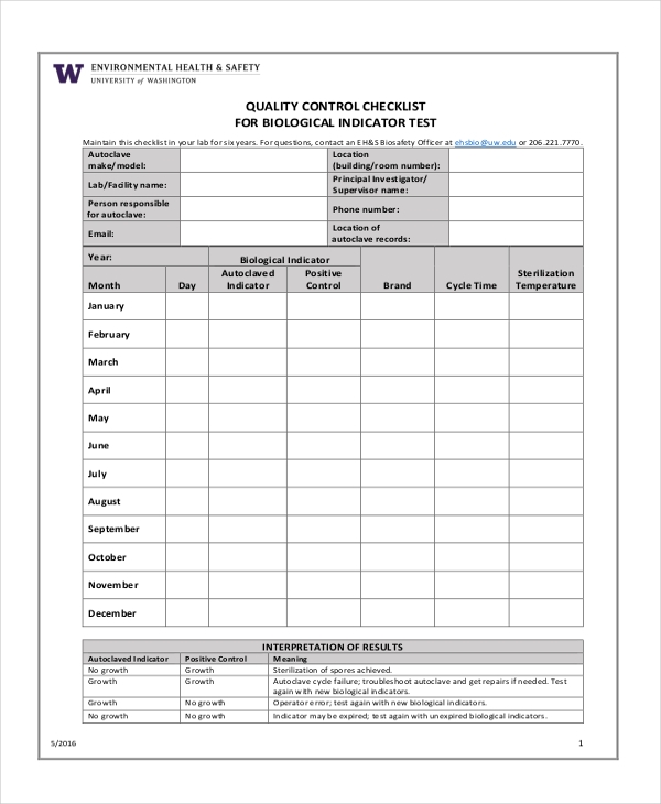 Detail Qa Checklist Template Nomer 7