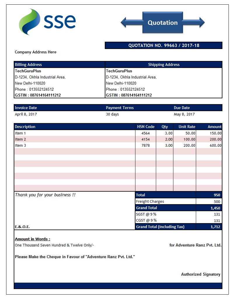 Detail Quotation Template Excel Nomer 10