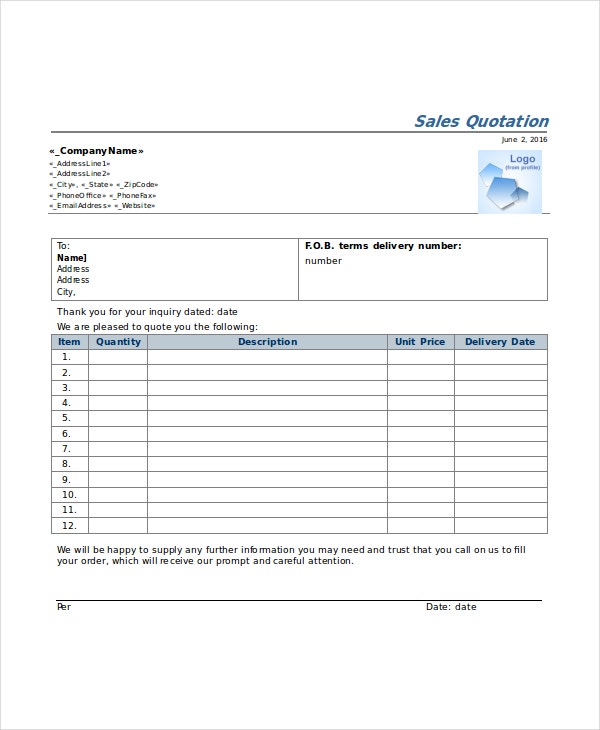 Detail Quotation Template Excel Nomer 22