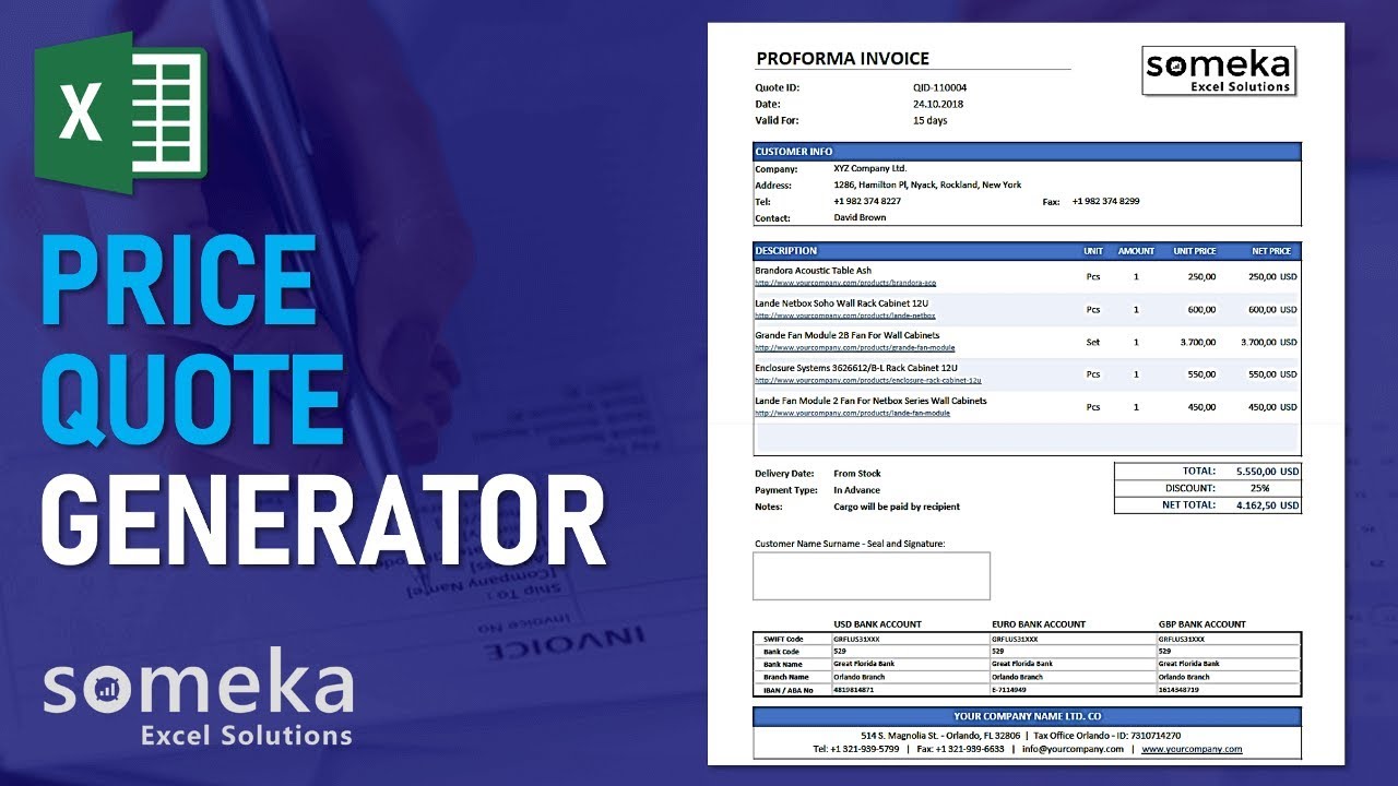 Detail Quotation Template Excel Nomer 24