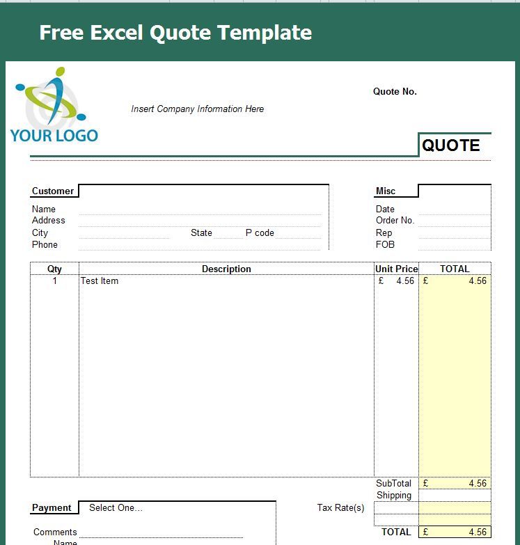 Detail Quotation Template Excel Nomer 27
