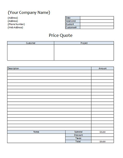 Detail Quotation Template Excel Nomer 28
