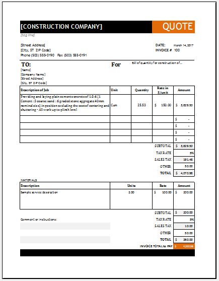 Detail Quotation Template Excel Nomer 36