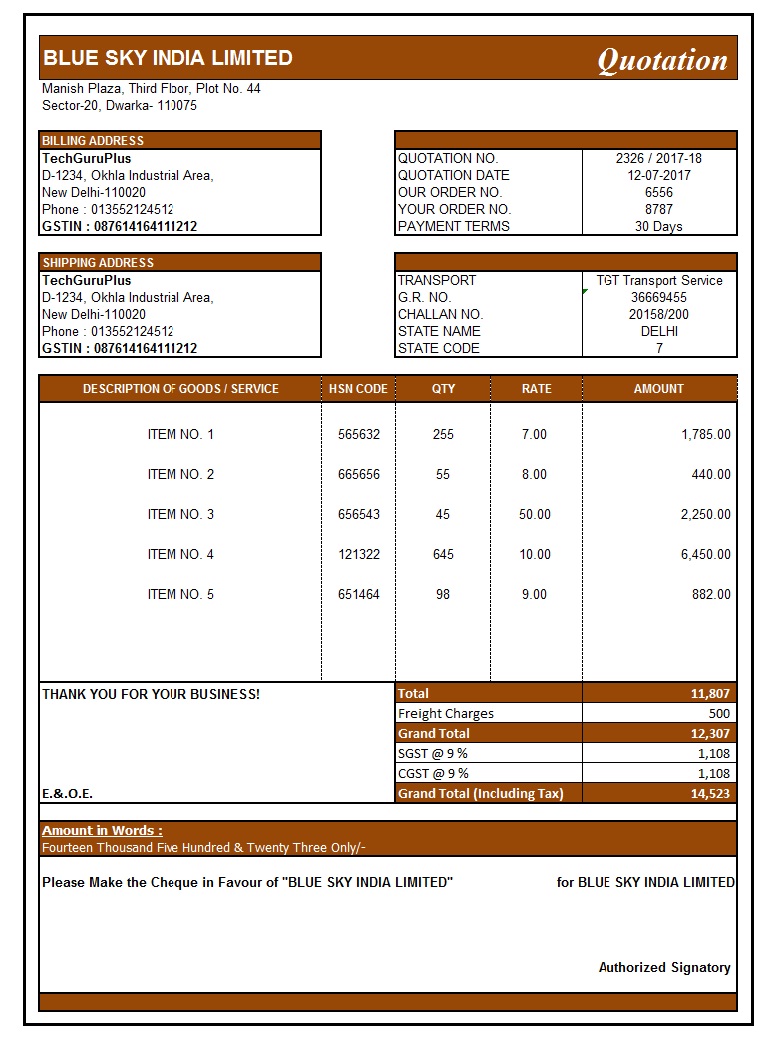 Detail Quotation Template Excel Nomer 37