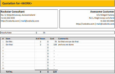 Detail Quotation Template Excel Nomer 41