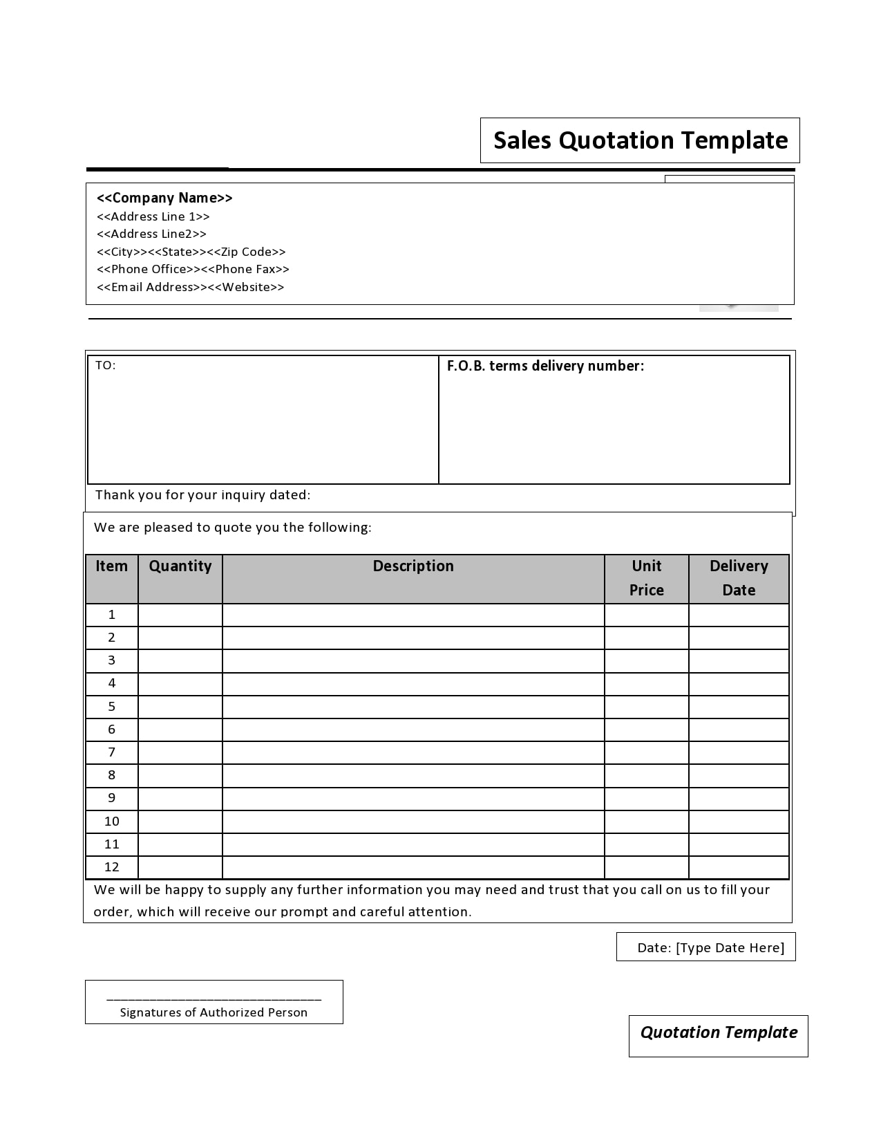 Detail Quotation Template Excel Nomer 42