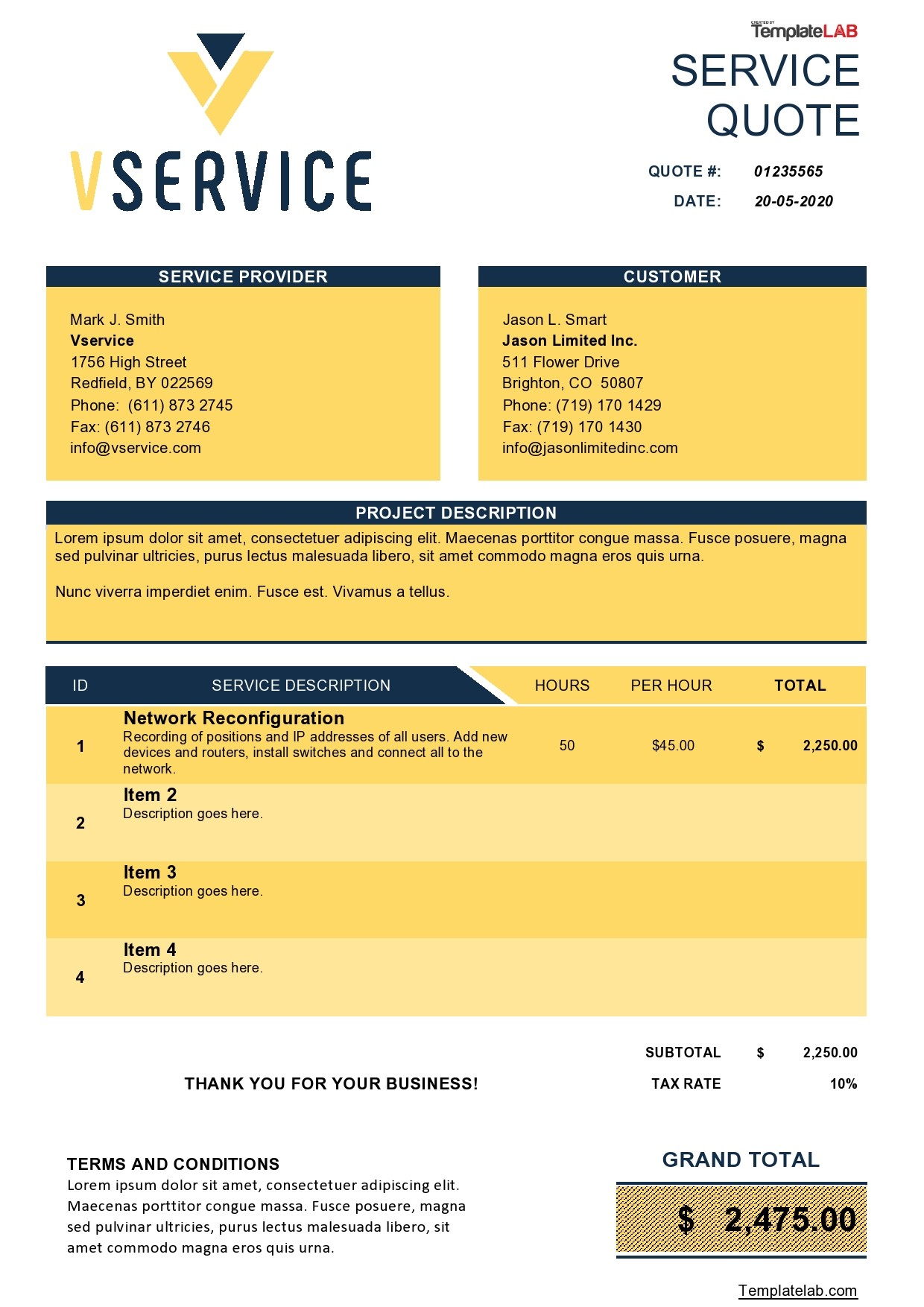 Detail Quotation Template Excel Nomer 9
