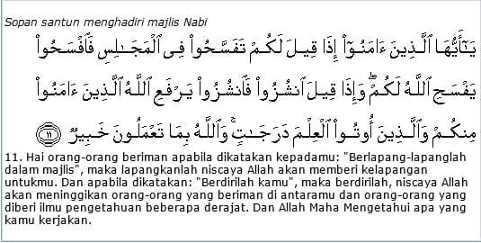 Detail Quran Surat Al Mujadalah Ayat 11 Nomer 22