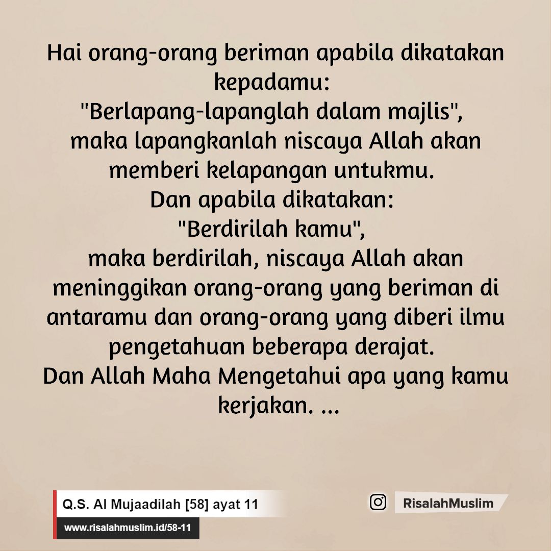 Detail Quran Surat Al Mujadalah Ayat 11 Nomer 31