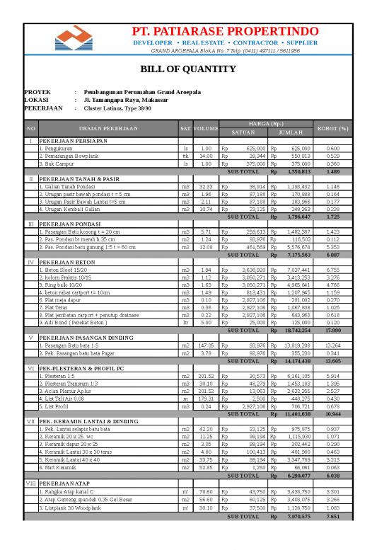 Detail Rab Rumah Panggung Kayu Excel Download Nomer 10