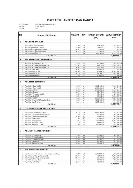 Detail Rab Rumah Panggung Kayu Excel Download Nomer 25