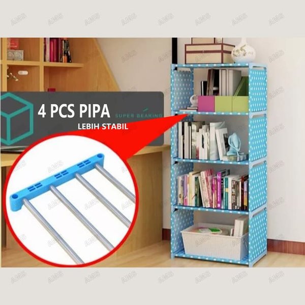 Detail Rak Buku Portable 4 Susun Nomer 25