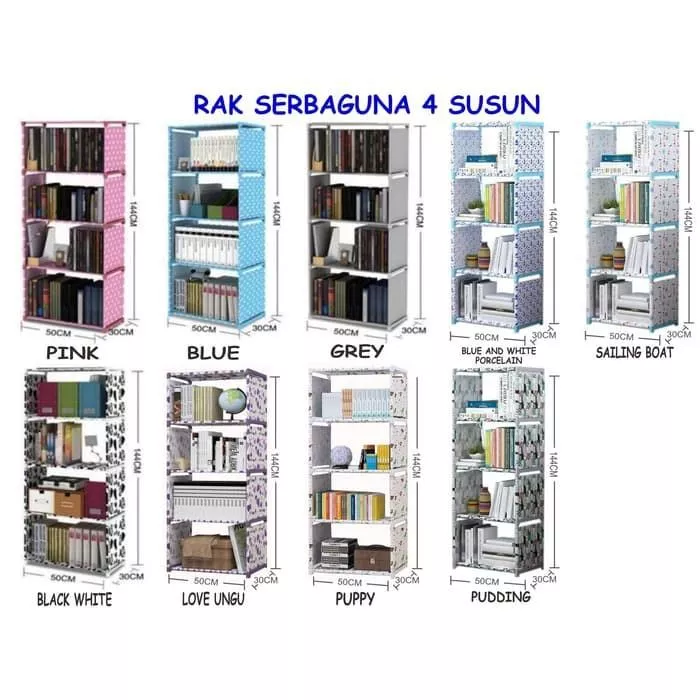 Detail Rak Buku Portable 4 Susun Nomer 30